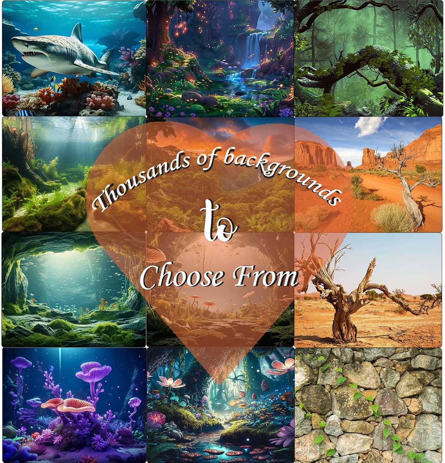 Aquarium Background Various Underwater Grass Plants Aquarium Backdrop Vivid and Fresh Green Aquatic Plants Stone River Bed and Dead Wood Yellow Stone Fish Tank Background 30x18in