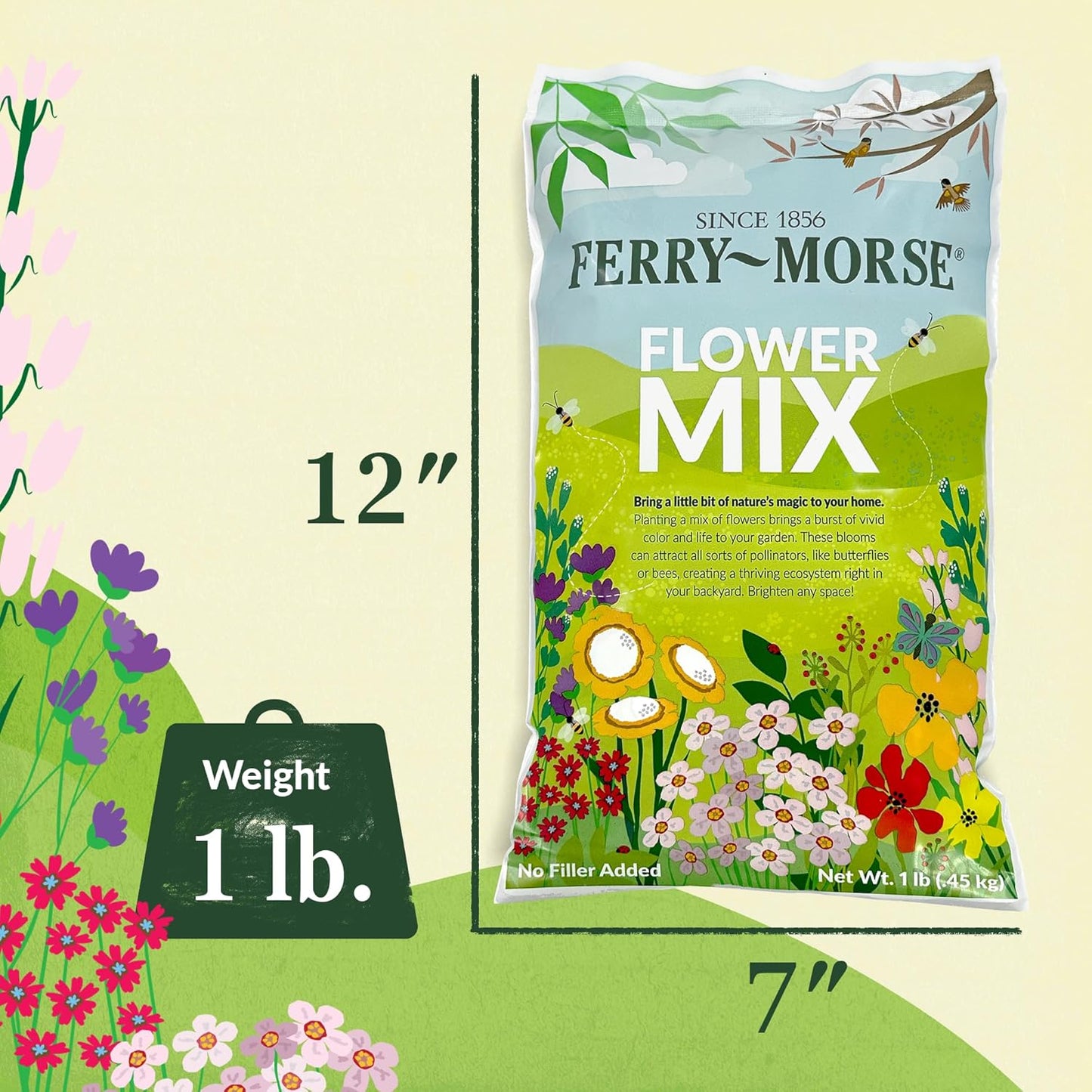 Ferry-Morse Cottage Garden Mix Bulk Flower Seeds, 1lb