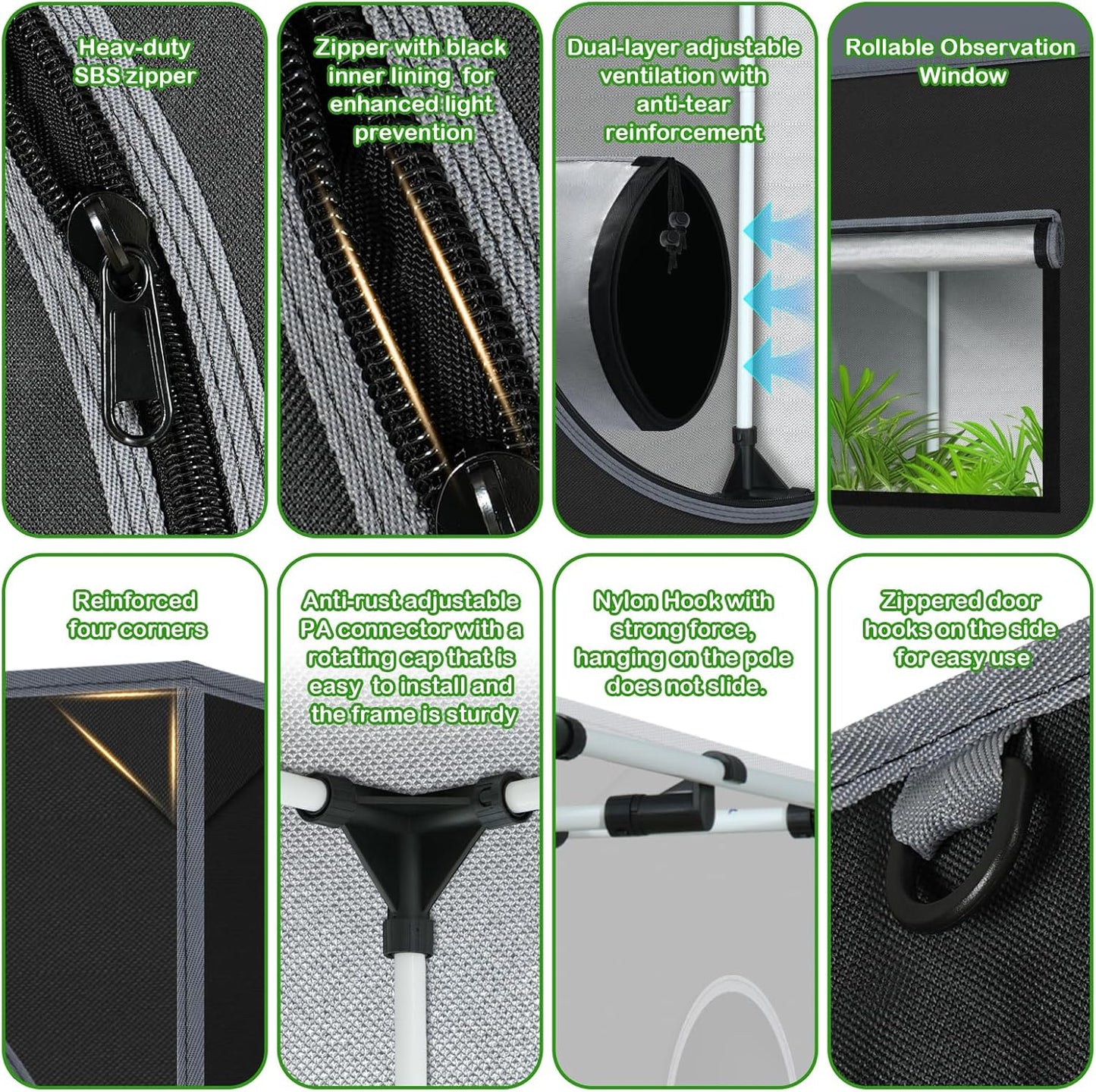 Grow Tent, 18"x18"x32"Grow Tent, Indoor Growing Tent with Observation Windows, Lightproof Tent with Floor Tray, Mylar Hydroponic Tent