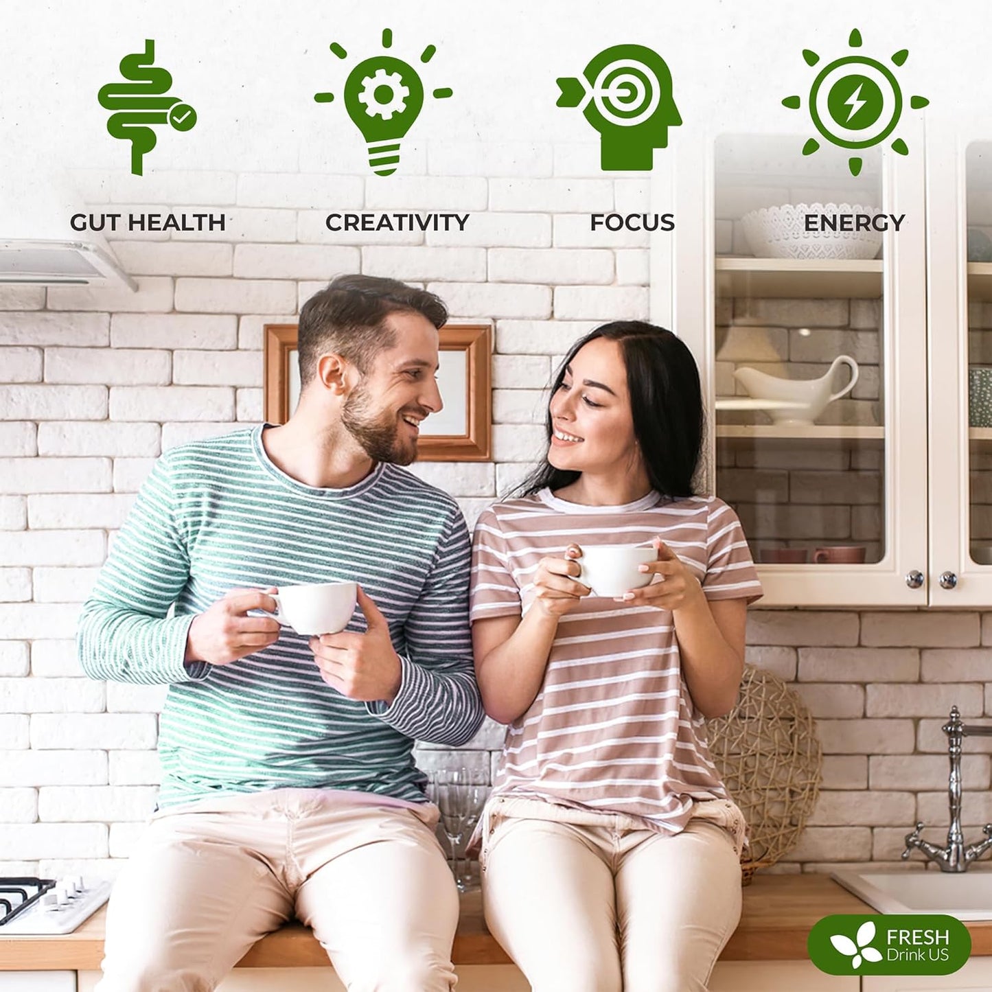 FreshDrinkUS, 30 Tea Bags Herbal Tea – Caffeine-Free Herbal Tea with Rooibos, Turmeric & Hibiscus – Loose Leaf Blend for Daily Rituals and Clean Living – Vegan, No Additives