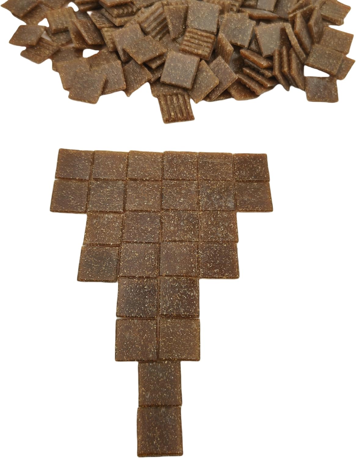 3/4 inch Quartz Glass Mosaic Tiles for Crafts, 1.1 LB, Square Mosaic Pieces for DIY Picture, Home Mosaic Decoration (Coffee)