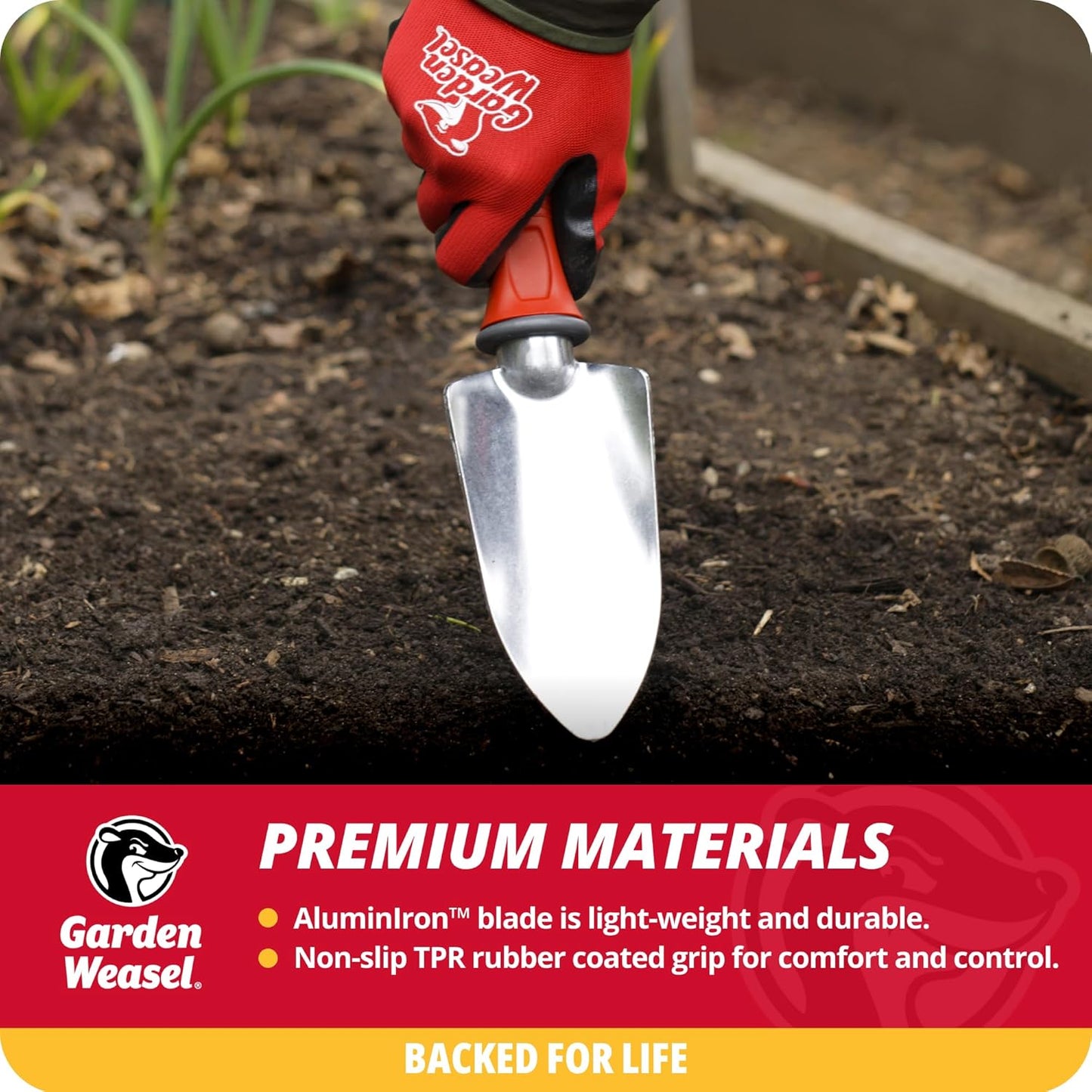 Garden Weasel Garden Trowel | Plant, Dig and Cultivate | Planting and Gardening Hand Digging Tool, Heavy Duty Trowel, Mini Gardening Shovel | 91365