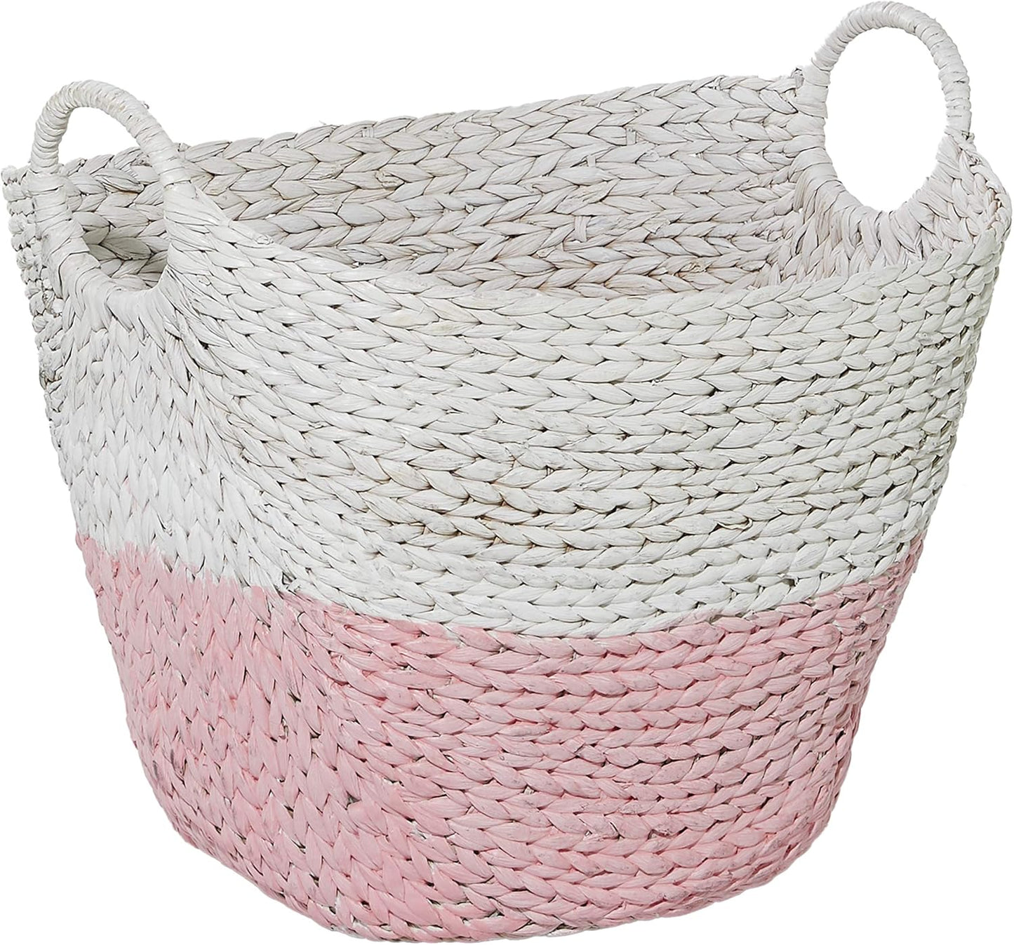 CosmoLiving by Cosmopolitan White Water Hyacinth Storage Basket 19 x 21 x 17