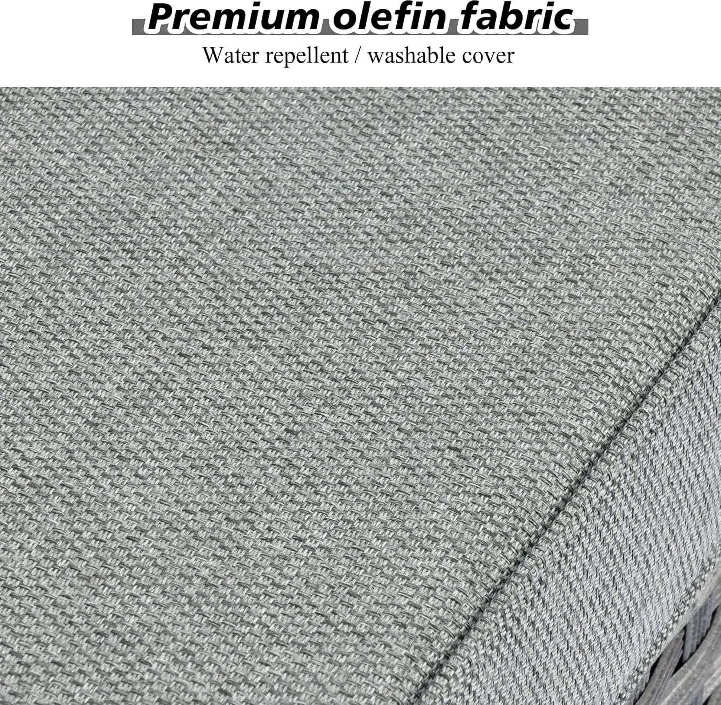 HOOOWOOO 13 Piece Modular Patio Outdoor Sectional Furniture Set with Gas Propane Fire Pit Table,Wicker Conversation Sofa Set,Out Door Couch Set with Wide Arm Outside(Grey Stripes)