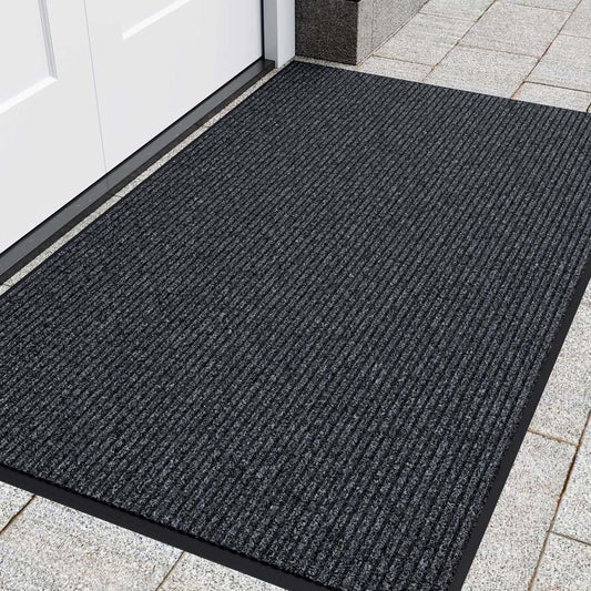Front Door Mat, Heavy Duty Indoor Outdoor Entrance Door Mat, 48" x 24" Commercial Door Mats for Entryway, Durable Non-Slip Rubber Backing, Low-Profile Welcome Mats for Entry, Gray