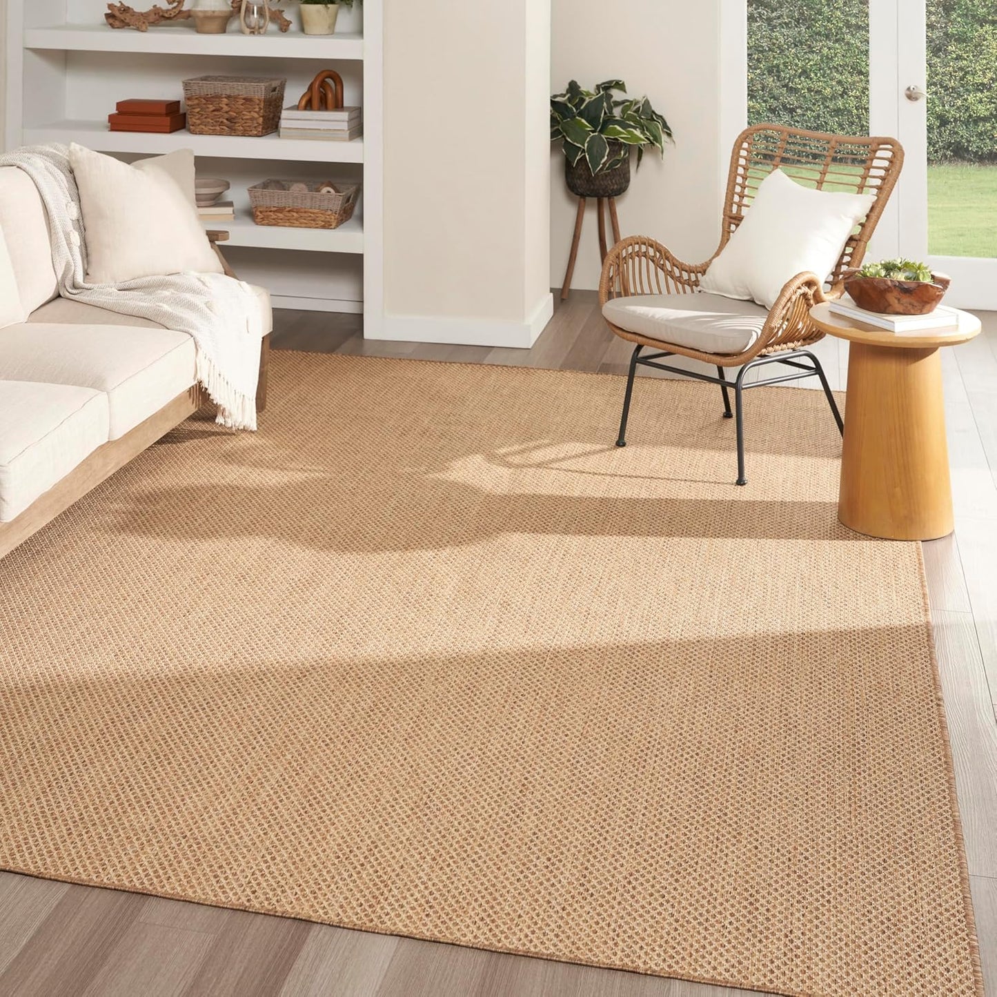 Nourison Home Courtyard Jute 8' x 10' Area Rug - Easy Clean, Non Shedding, Bed Room, Living Room, Dining Room, Kitchen (8' x 10')