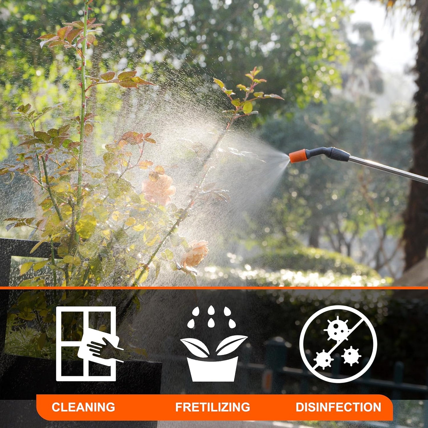 ES4-PRO Electric Sprayer 1 Gallon Built-in 4000mAh,Rechargeable Battery Powered Sprayer with Telescopic Wand,Plant Mister,Kitchen Cleaning,Indoor Watering Can for Plants (Blue)