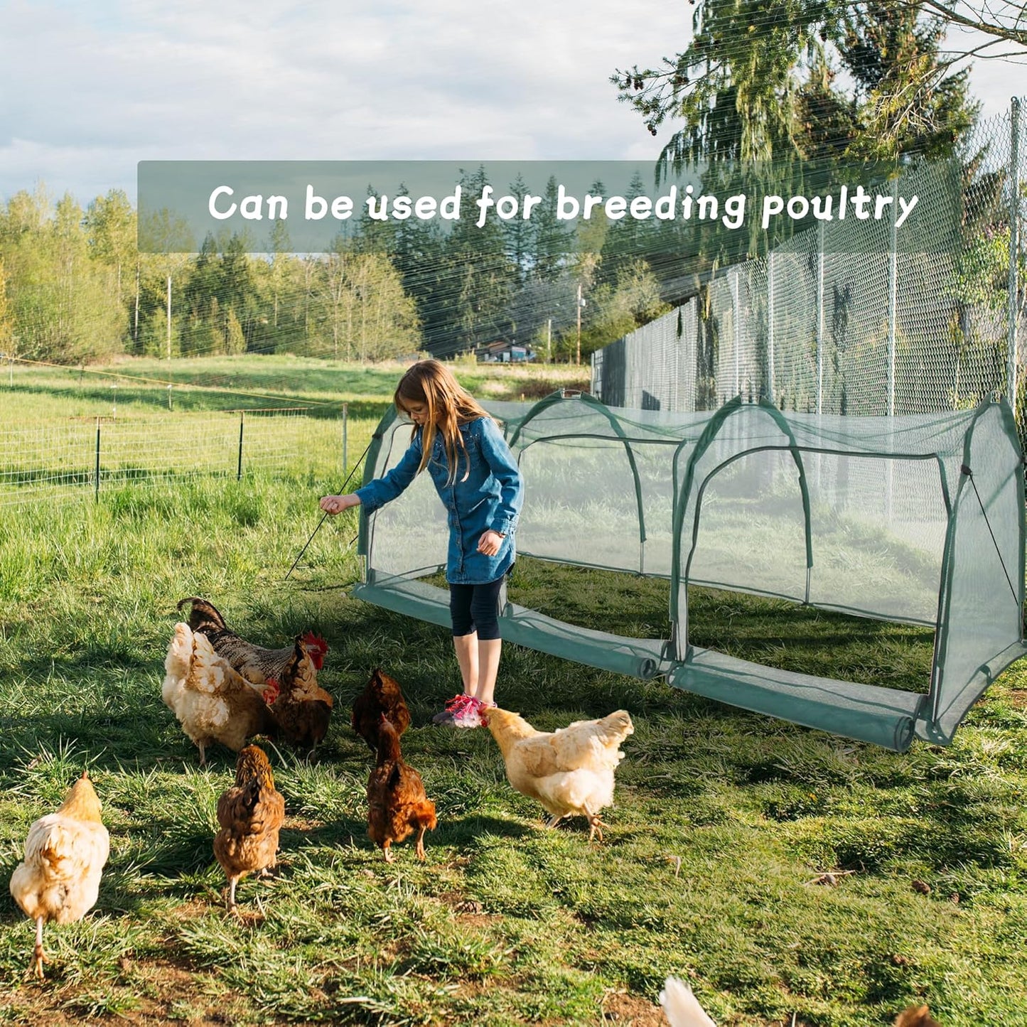 Flexible Net Grow Tunnel - Garden Greenhouse Mesh Cover Growhouse Cloche for Protecting Fruit Vegetables Plants Cultivation (3M)