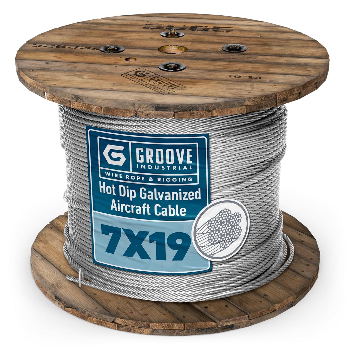 5/16’’ 7x19 Hot Dip Galvanized Aircraft Cable – Steel Wire Rope - 1000 Feet