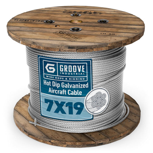 3/8’’ 7x19 Hot Dip Galvanized Aircraft Cable – Steel Wire Rope - 200 Feet