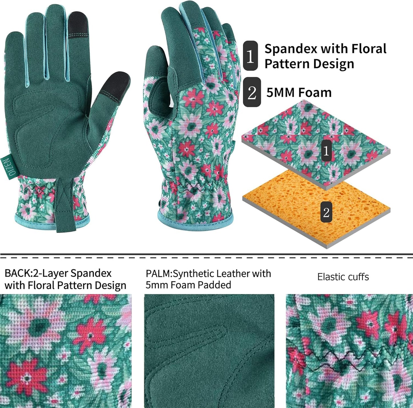 Gardening Gloves for Women and Men, Touchscreen Garden Gloves, Thorn Proof Puncture Resistant Work Gloves, Gardening Gifts for Women, Size Small