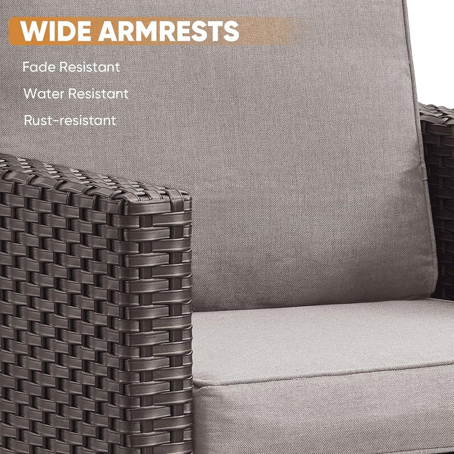 HUMMUH Outdoor Swivel Chairs,PE Wicker Patio Furniture Rocker Glider Chairs for Porch Balcony Deck Garden