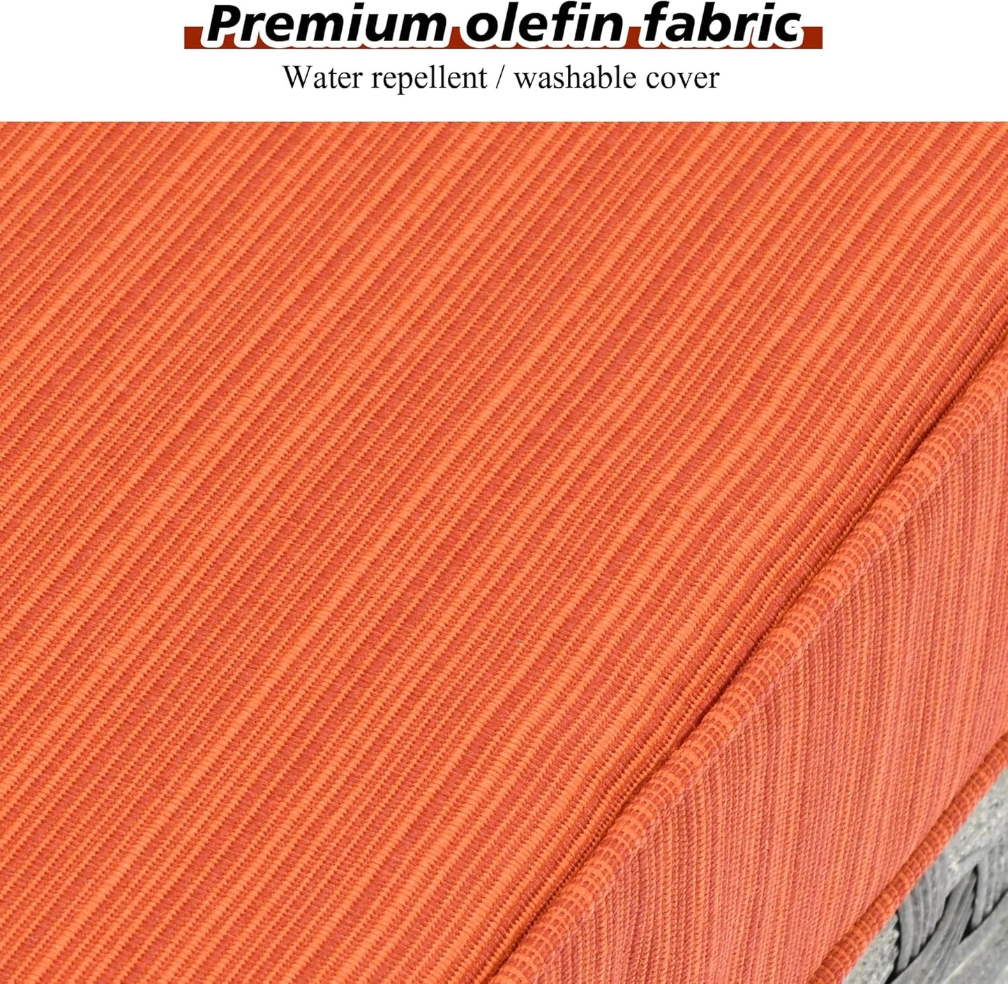 HOOOWOOO 12 Piece Modular Patio Outdoor Sectional Furniture Sofa Set,Wicker Conversation Set,Out Door Couch Set with Wide Arm for Outside All Weather(Orange Red)