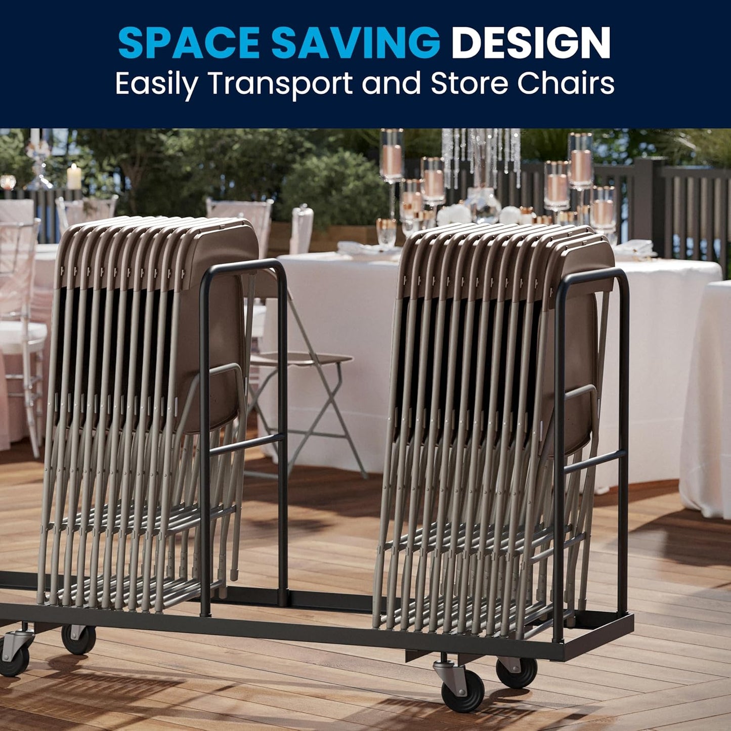 Flash Furniture Hercules Series Plastic Folding Chair - Brown - 4 Pack 650LB Weight Capacity Comfortable Event Chair-Lightweight Folding Chair