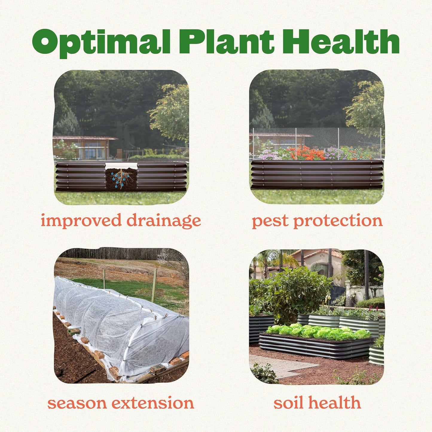 Epic Gardening 5-in-1 Modular Galvanized Raised Garden Bed Kit, 30" Short Metal Planter Box, Durable Aluzinc Steel Raised Garden Bed Outdoor for Vegetables, Herbs, Flowers & Fruits - Round Light Clay